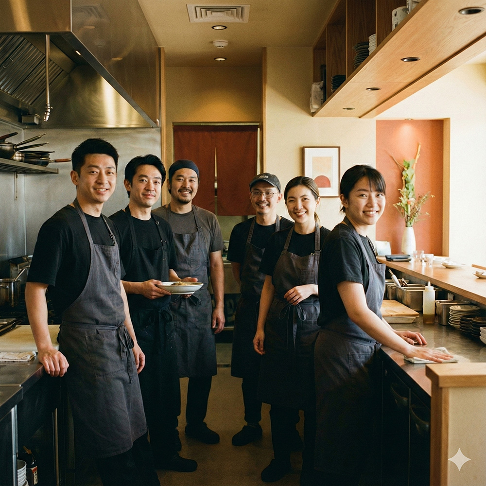 熱炒店廚房團隊工作場景